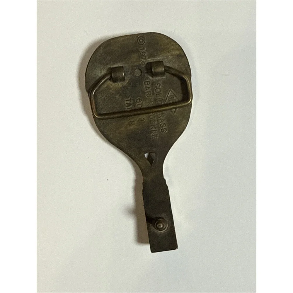 Tennis Racket Baron Belt Buckle Racquet Ball 1978 Sports Vintage Solid Brass